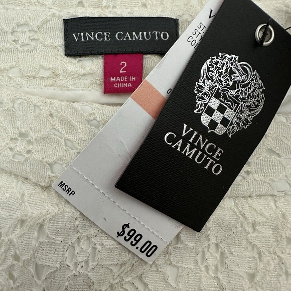 Vince Camuto Womens Skirt 2 Ivory Lace Mini Classic Occassion Feminine Coquette - Picture 11 of 12